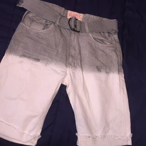 Gray and white shorts